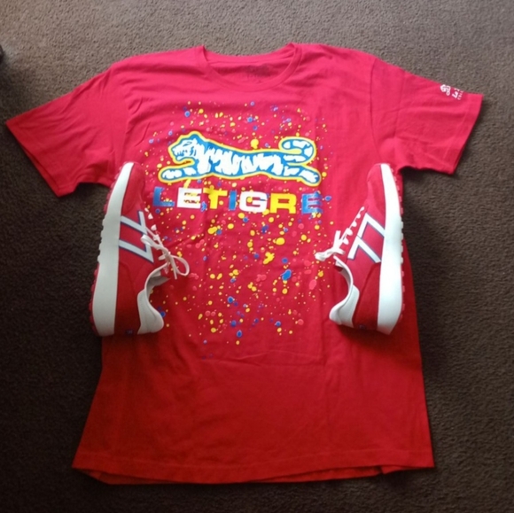 Le Tigre Sneakers NWOB and matching Tshirt Size XL - Picture 1 of 10